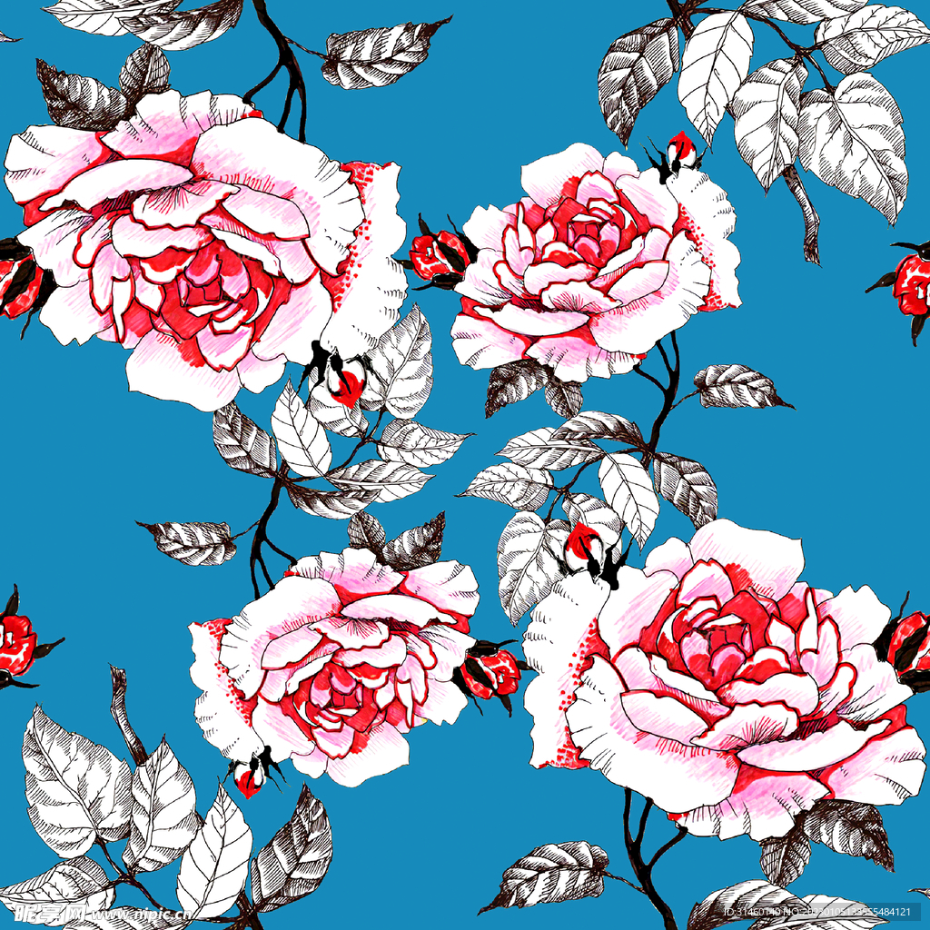 水彩花