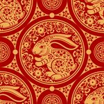  春节兔子素材兔子元素图案 
