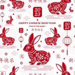  春节兔子素材兔子元素图案 