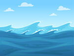 海浪手绘