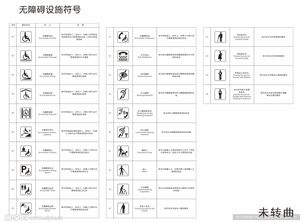 无障碍设施图标符号