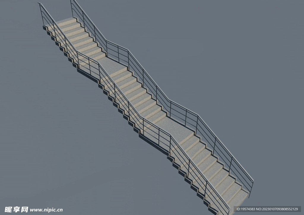 C4D模型楼梯