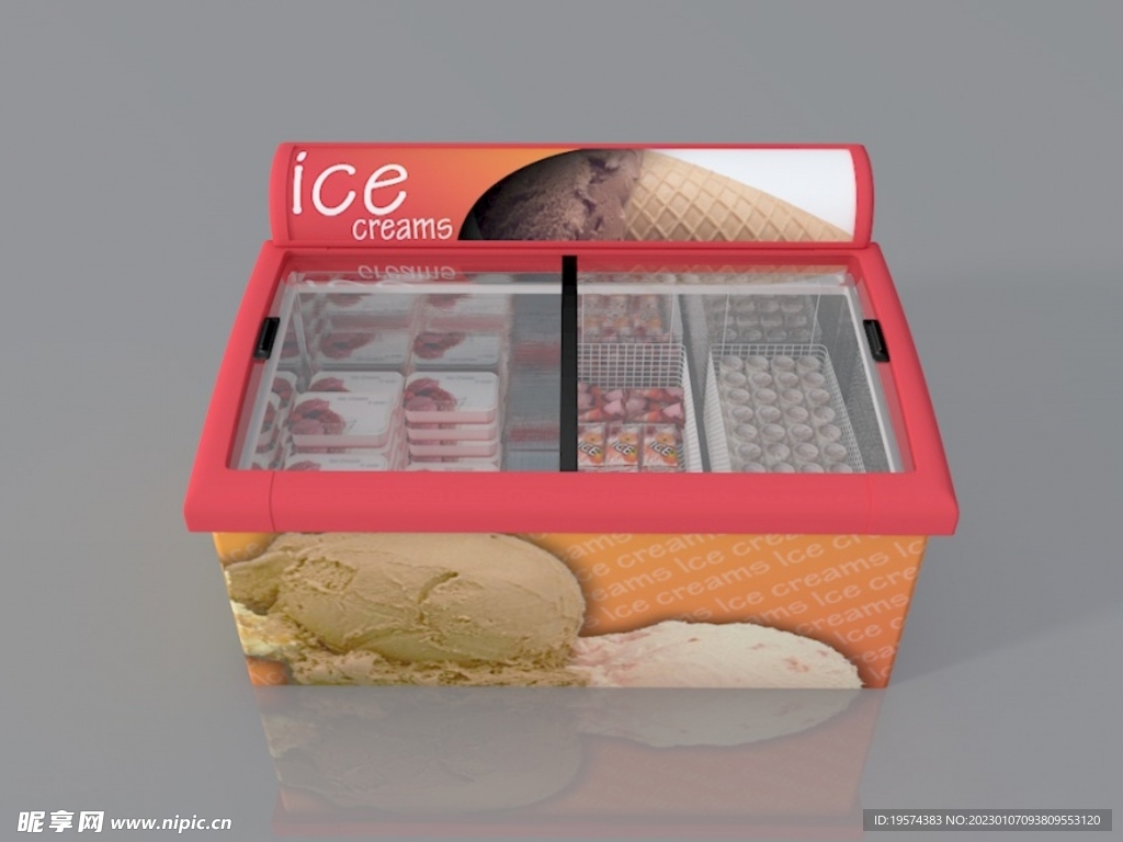 C4D模型冰淇淋冰柜