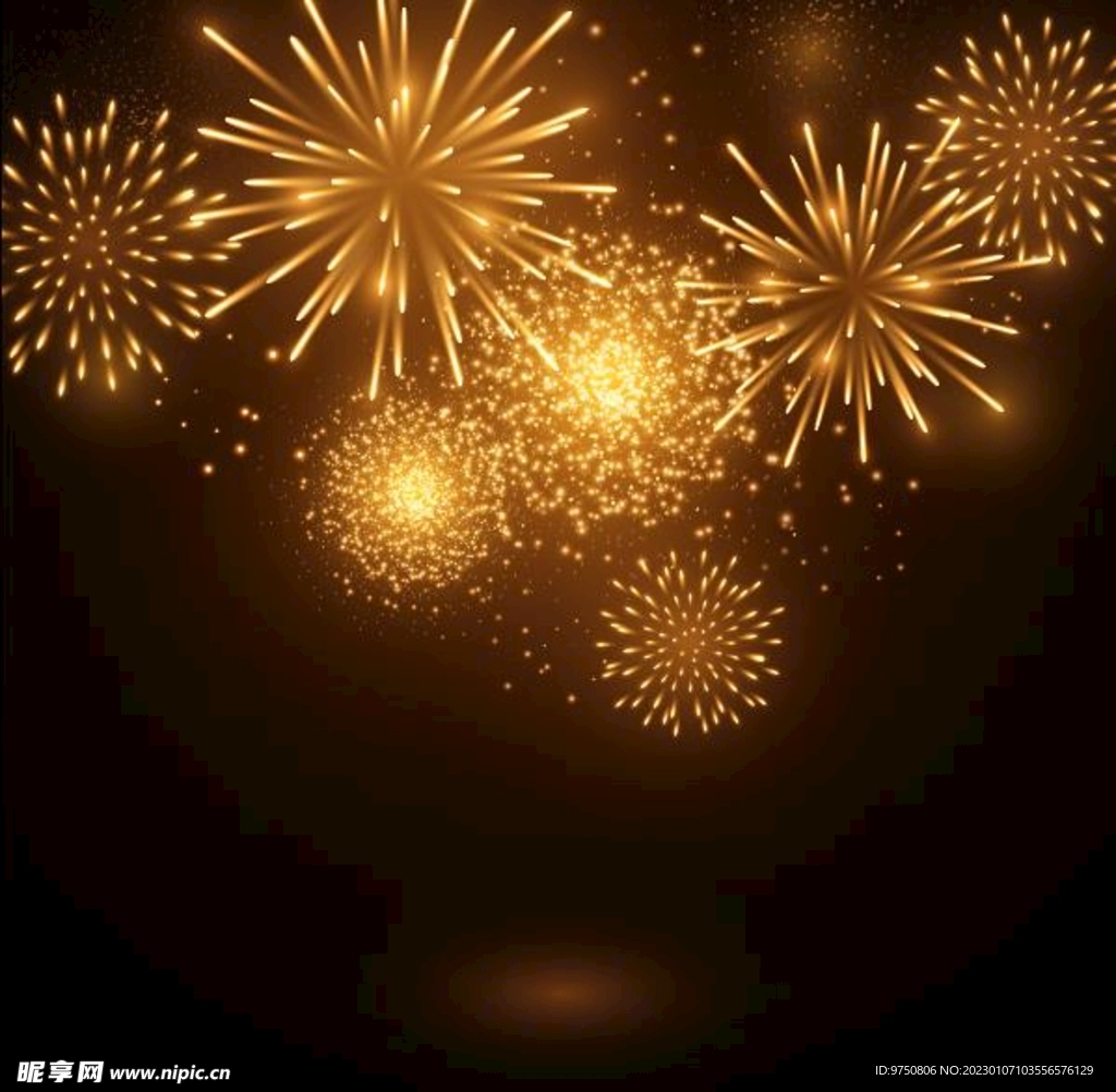 新年金色烟花素材