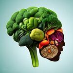 摆成大脑形状的蔬菜