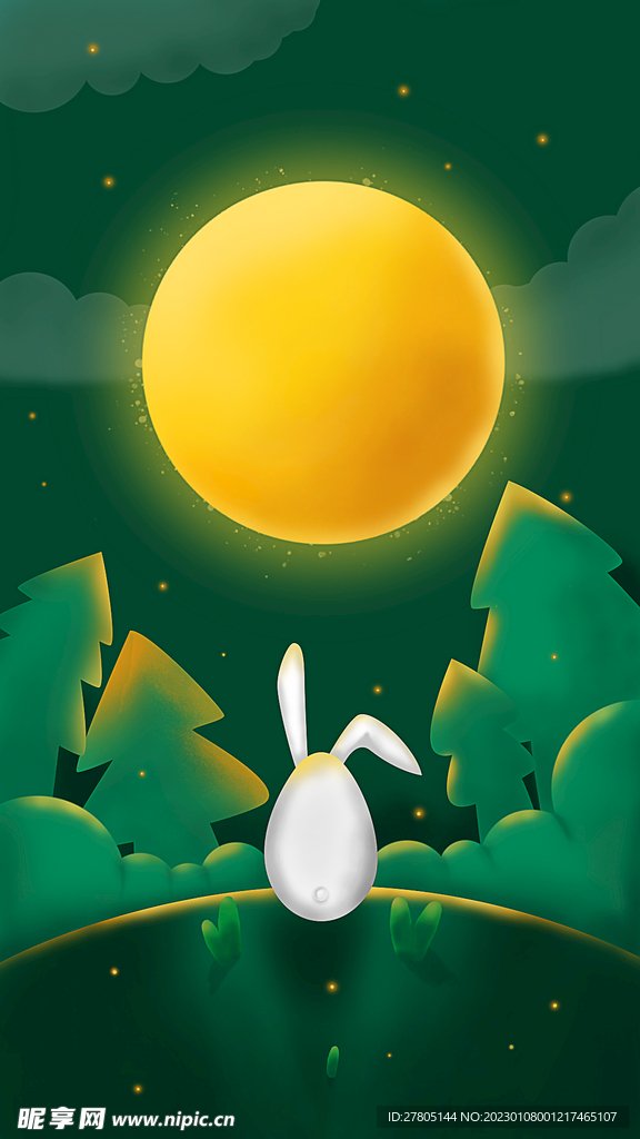 月光下的小兔