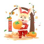  3D卡通新年兔年春节新春兔子