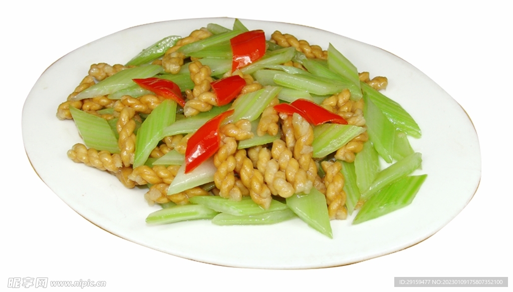 西芹炒麻花