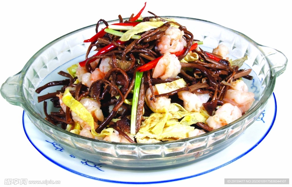 虾仁鸡蛋炒茶树菇