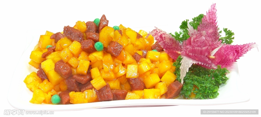 香菠牛肉粒