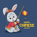 2023新年海报 动画卡通兔子