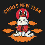 2023新年海报 卡通兔子
