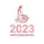 2023新年海报 卡通兔子