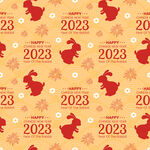 2023新年海报 卡通兔子背景