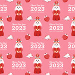 2023新年海报 卡通兔子背景