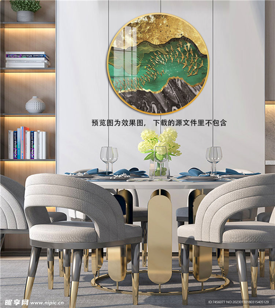 飞鸟湖畔高清挂画装饰画