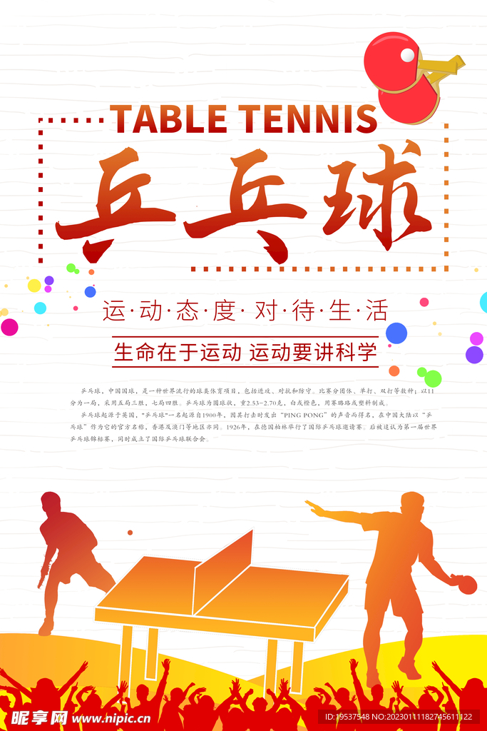 乒乓球培训海报