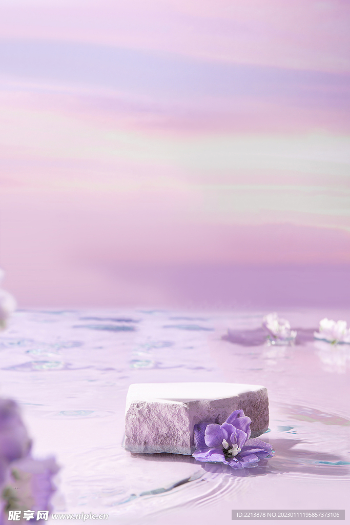 梦幻紫色3D产品展示背景