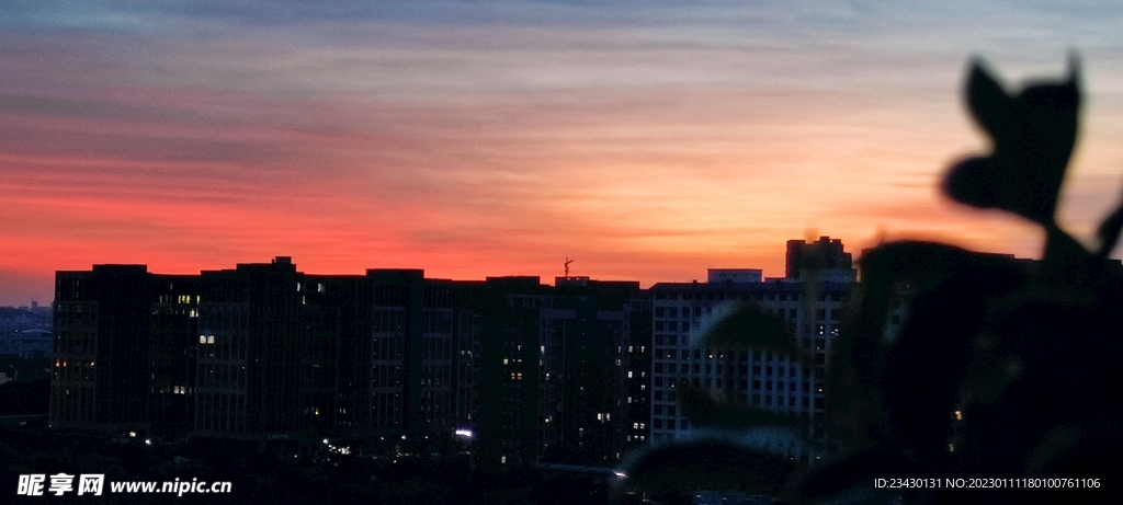 城市日落