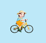 女孩骑自行车