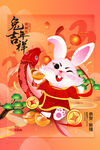 创意2023兔年春节海报