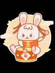可爱兔年春节插画元素