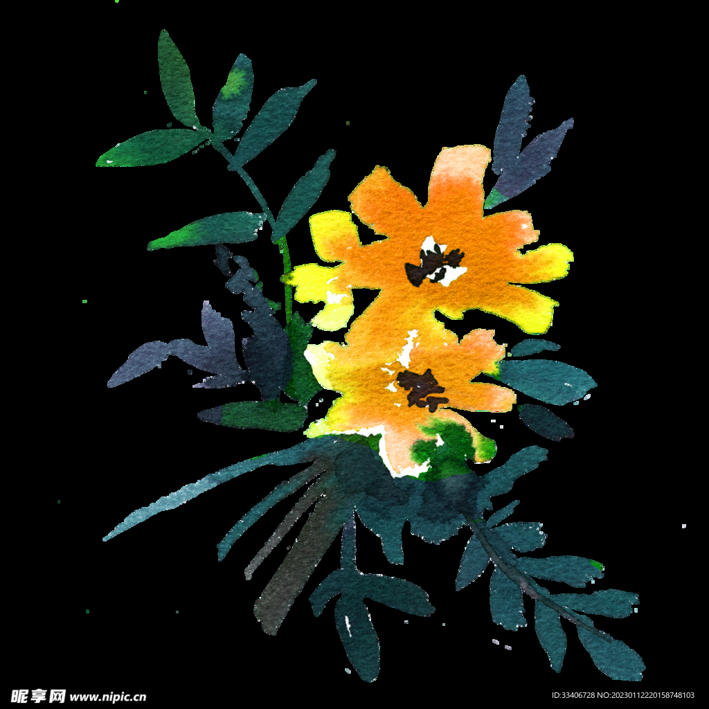 水彩花图片
