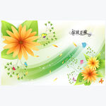 美丽绽放背景墙