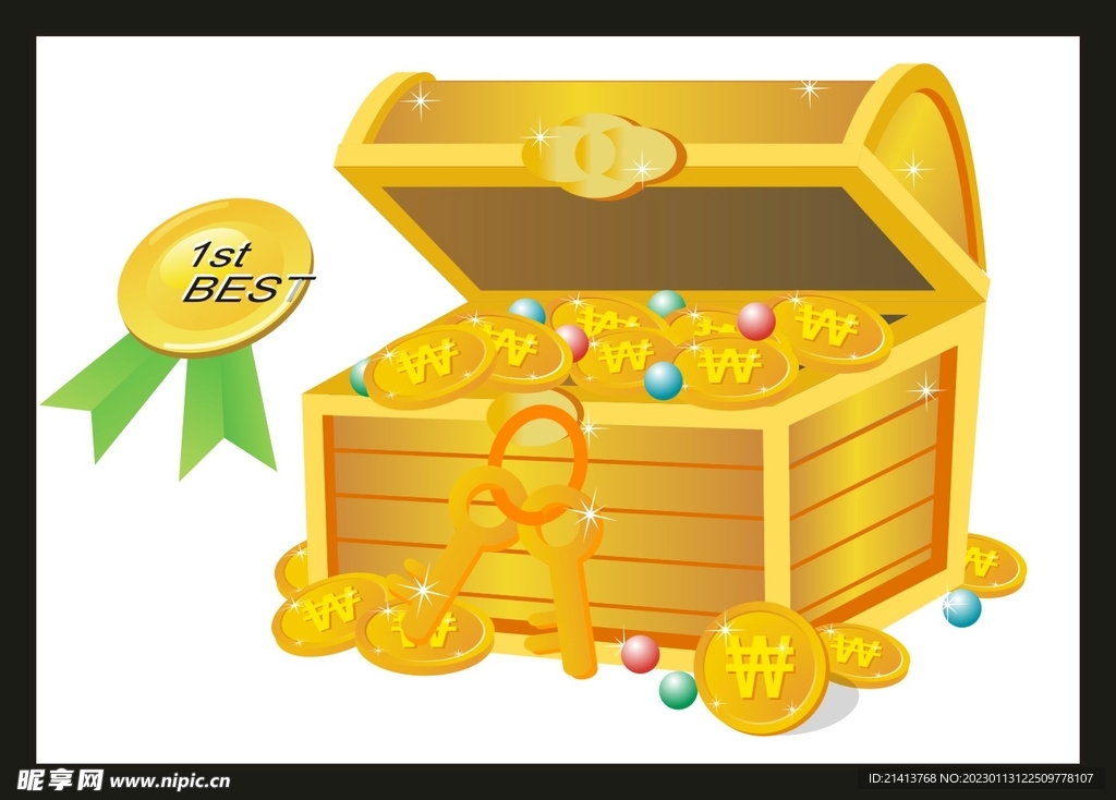 手绘金融货币 