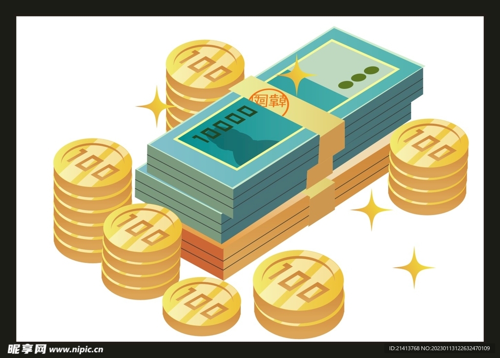 手绘金融货币
