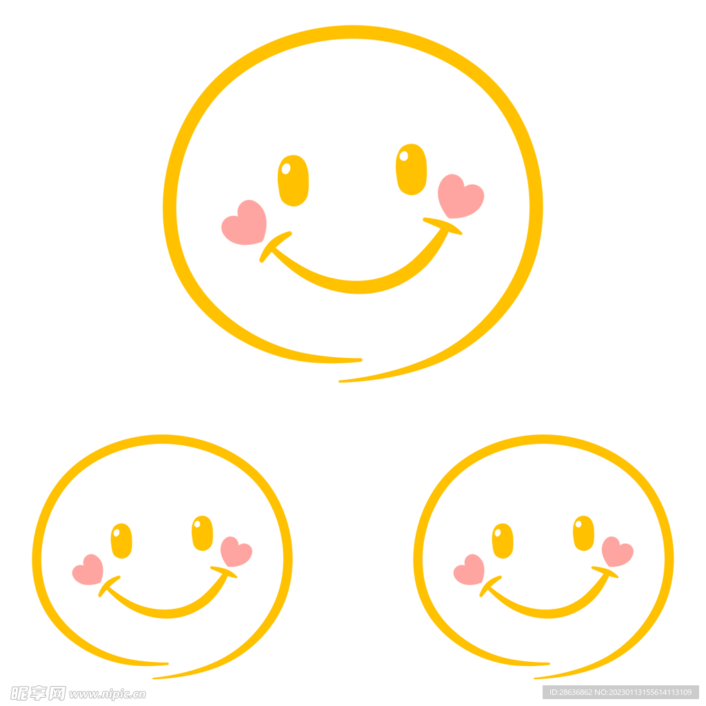 黄色线条笑脸
