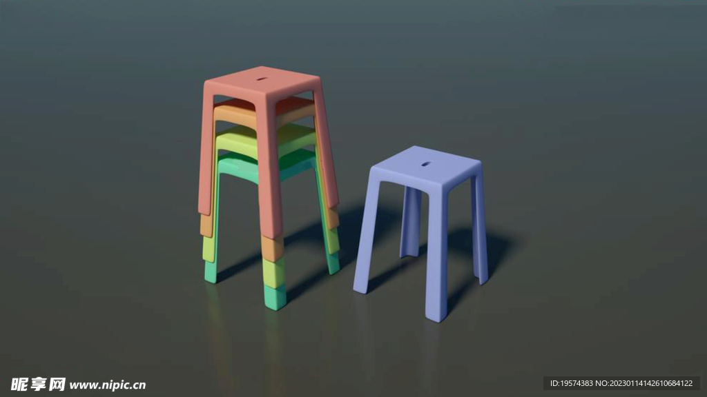 C4D模型塑料椅子