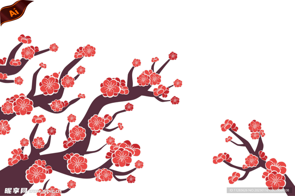 梅花插画