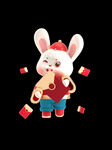 3D卡通发红包兔子素材