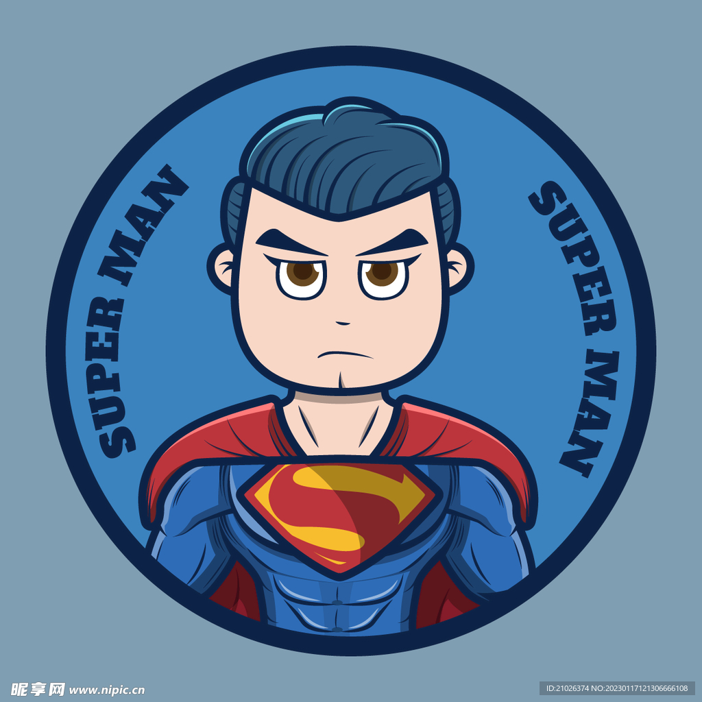 Q版 super man 插画