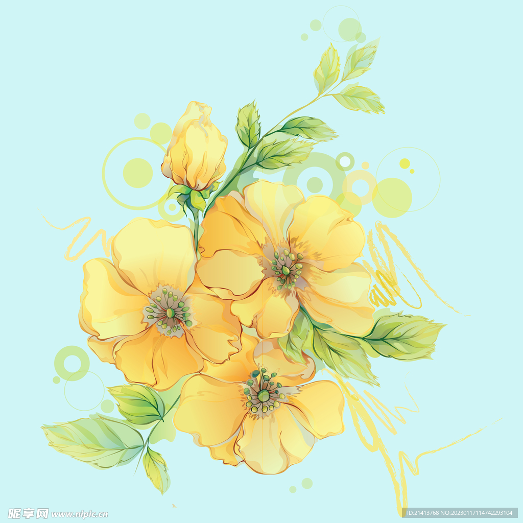 手绘水彩花卉 