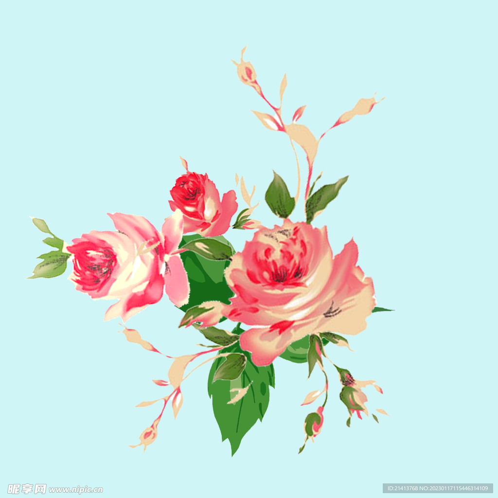 手绘水彩花卉