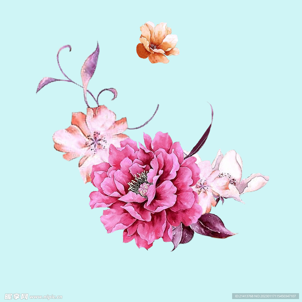 手绘水彩花卉 