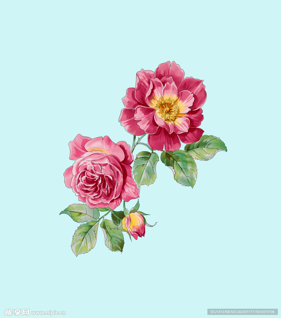 手绘水彩花卉 