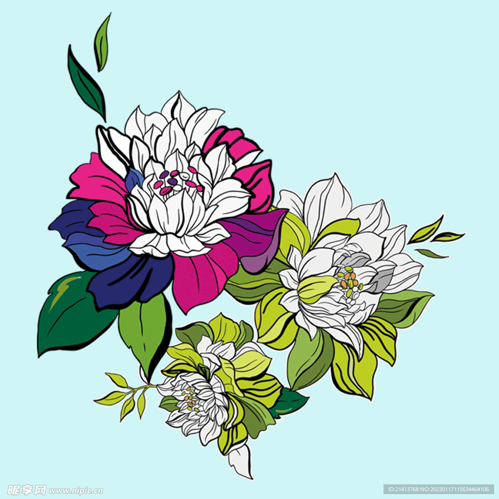 手绘水彩花卉