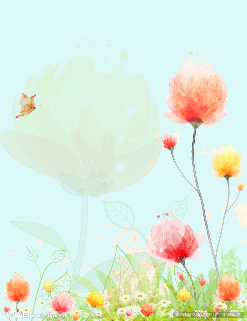 手绘水彩花卉 