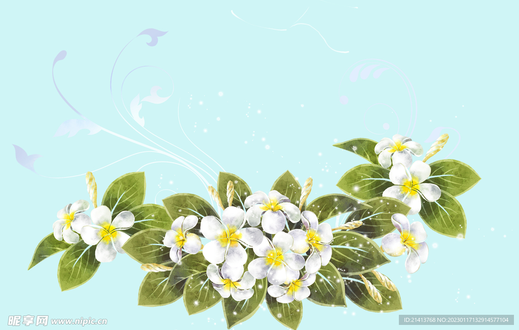 手绘花卉背景 