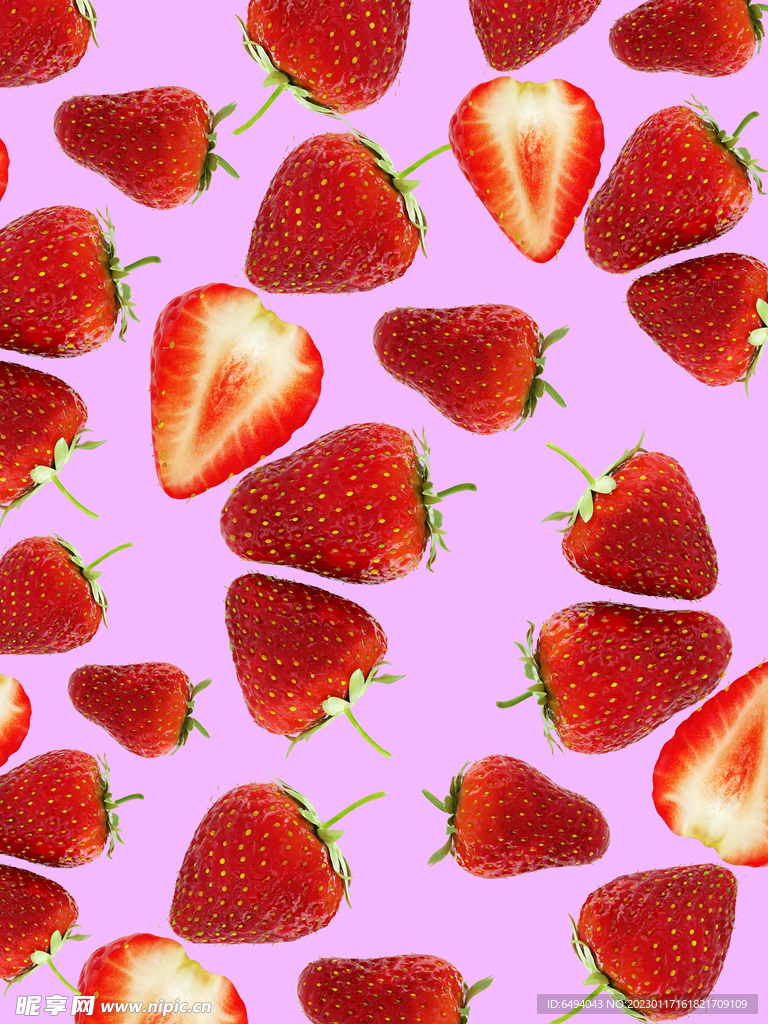 粉嫩草莓壁纸墙纸