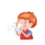  儿童健康打喷嚏卡通单层免抠 
