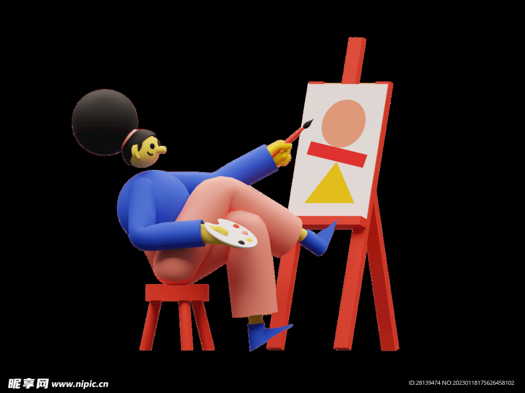 绘画人物立体