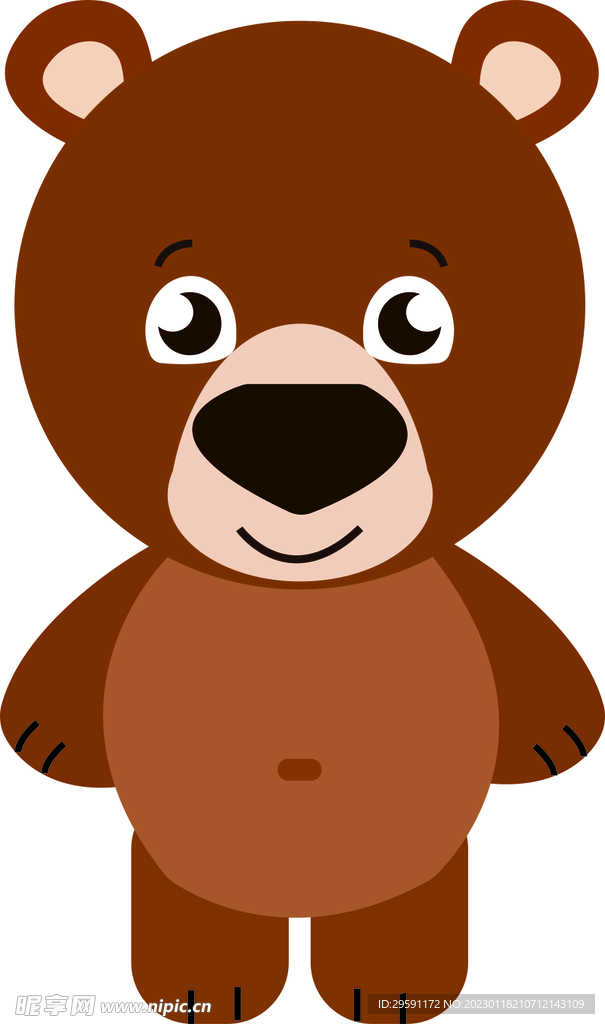 矢量免抠卡通小熊