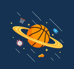 创意篮球星球设计矢量素材