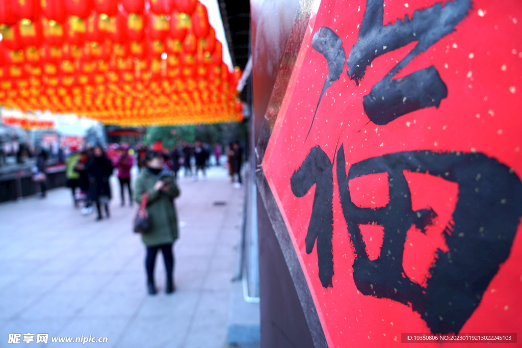 春节的福字和红灯笼