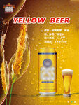 黄色小麦啤酒素材海报