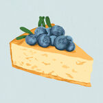 蓝莓芝士蛋糕矢量素材